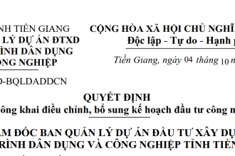 Quyết định về việc công khai điều chỉnh, bổ sung kế hoạch đầu tư công năm 2023